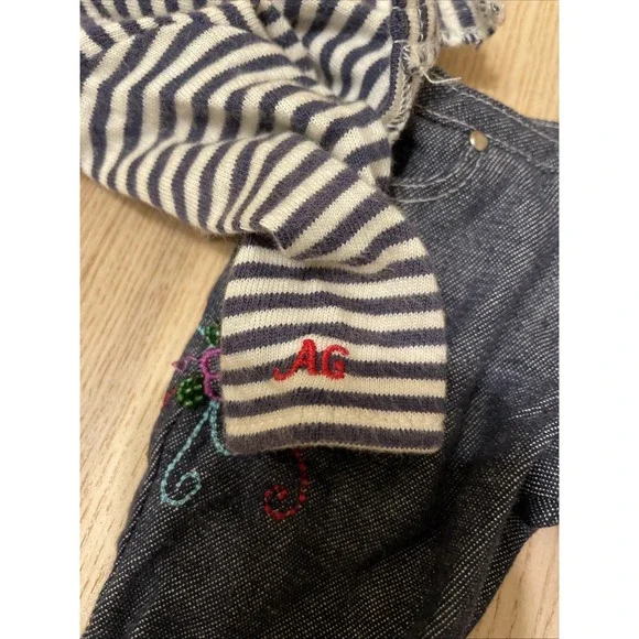 American Girl Outfits 5 Pieces Jacket Shorts Sandals Top Jeans - Picture 6 of 8